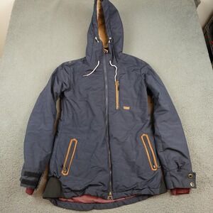 Ride Jacket Mens Medium Blue Hooded Insulated Ski Snowboard Parka Strata HD 10K